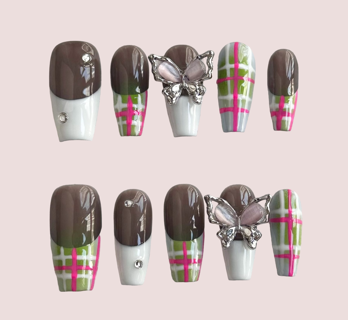 Plaid & Butterfly Charm